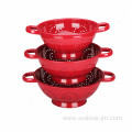 Red Painting Stainless Steel Colander with Ring Base